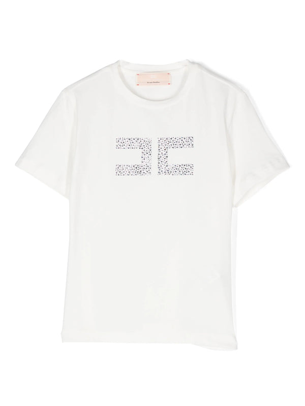 T-shirt con Logo in Strass