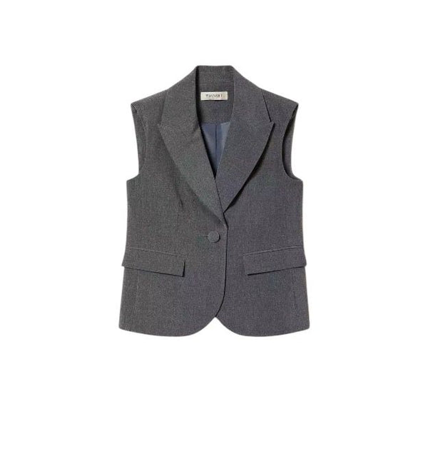 Gilet monopetto in flanella