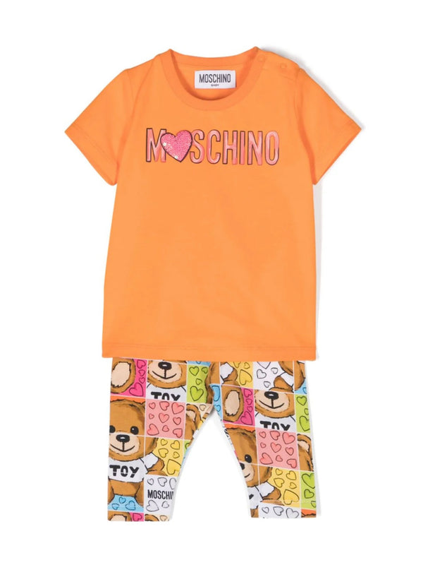 T-shirt e leggings con stampa Teddy Bear