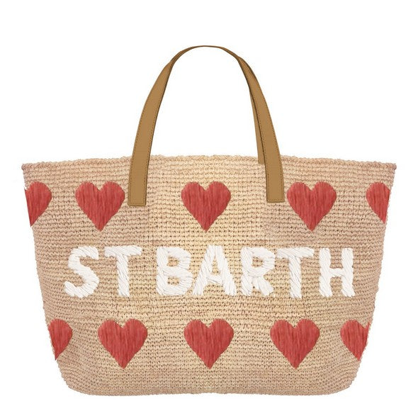RAFFIA CITY MINI  1141 HEARTS EMB